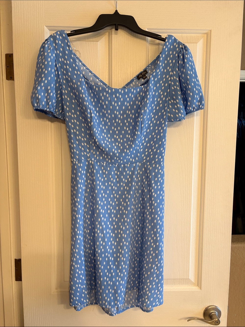 Lily Rose Sky Blue Polka Dot Mini Dress